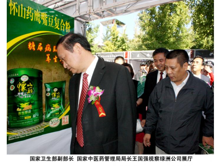 国家卫生部副部长王国强视察绿洲公司展厅